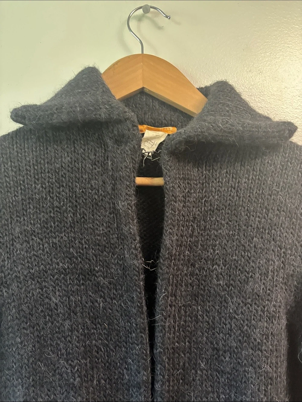 J. Crew Dark Gray sz small alpaca Wool-Blend duster open cardigan sweater EUC